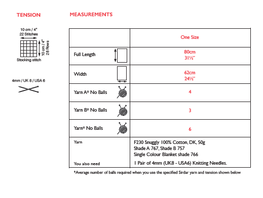 Sirdar 5272 Baby's Blankets in Snuggly 100% Cotton DK (PDF) Knit in a Box