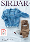 Sirdar 5282 Baby Sweater in Snuggly Doodle DK (PDF) Knit in a Box 