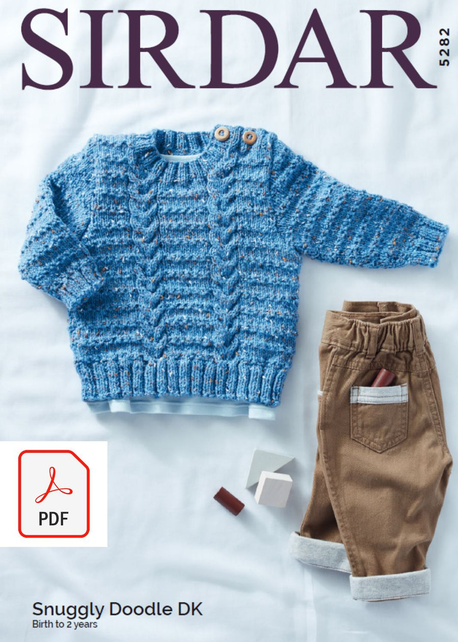 Sirdar 5282 Baby Sweater in Snuggly Doodle DK (PDF) Knit in a Box 