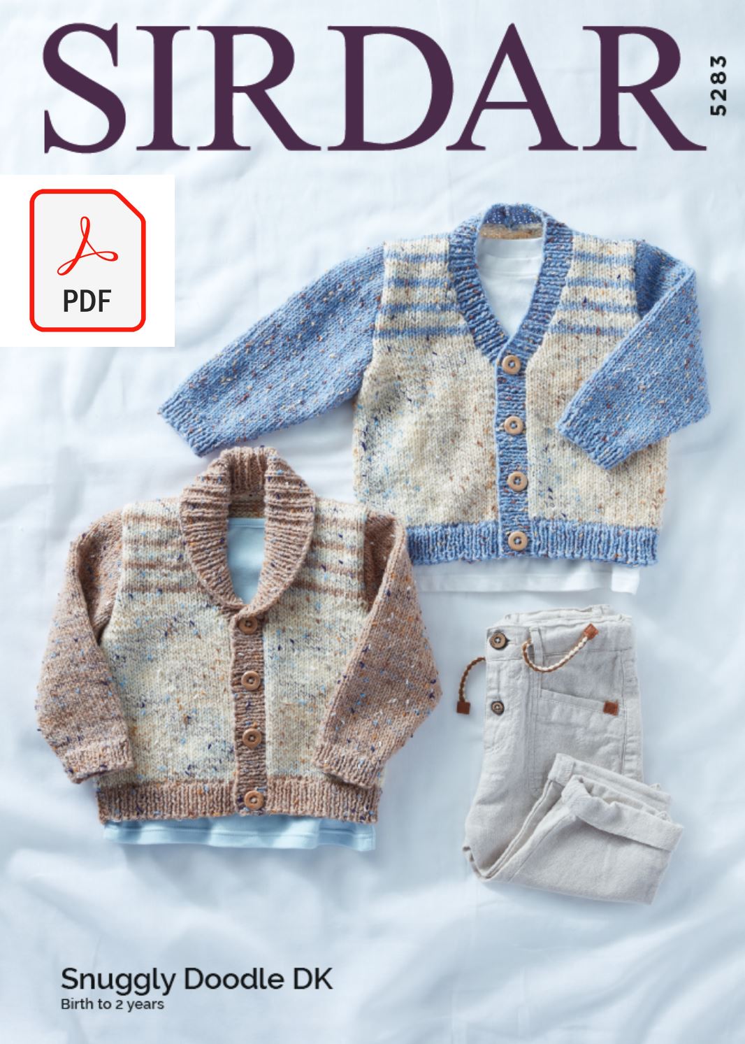Sirdar 5283 Baby Cardigan in Snuggly Doodle DK (PDF) Knit in a Box