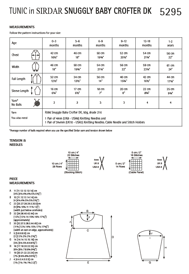 Sirdar 5295 Baby Tunic in Snuggly Baby Crofter DK (PDF) Knit in a Box