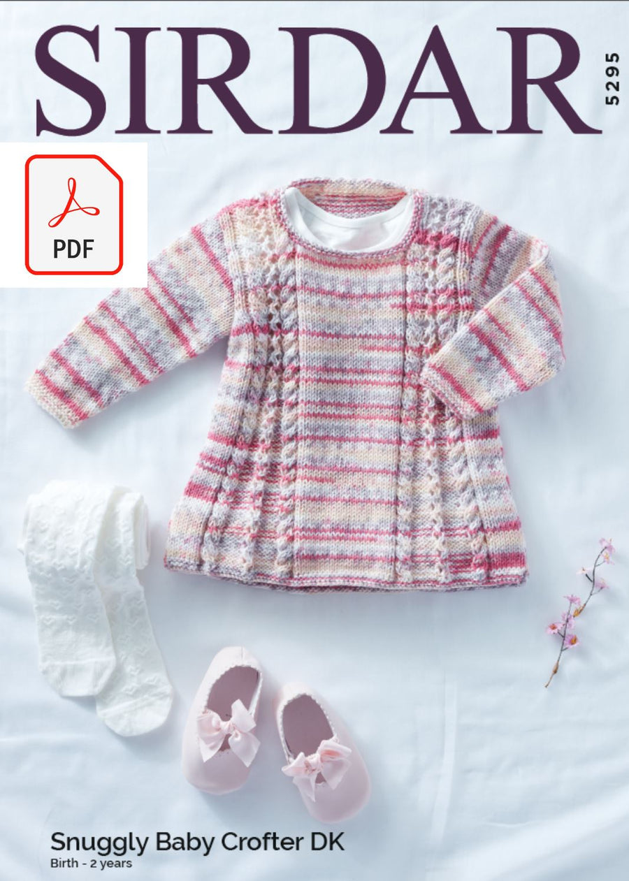 Sirdar 5295 Baby Tunic in Snuggly Baby Crofter DK (PDF) Knit in a Box 