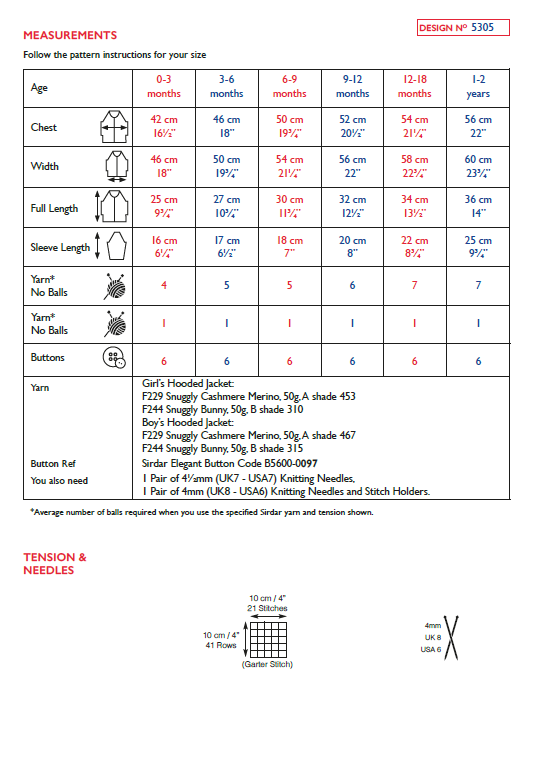 Sirdar 5305 Baby Hooded Jacket in snuggly Cashmere Merino & Bunny (PDF) Knit in a Box