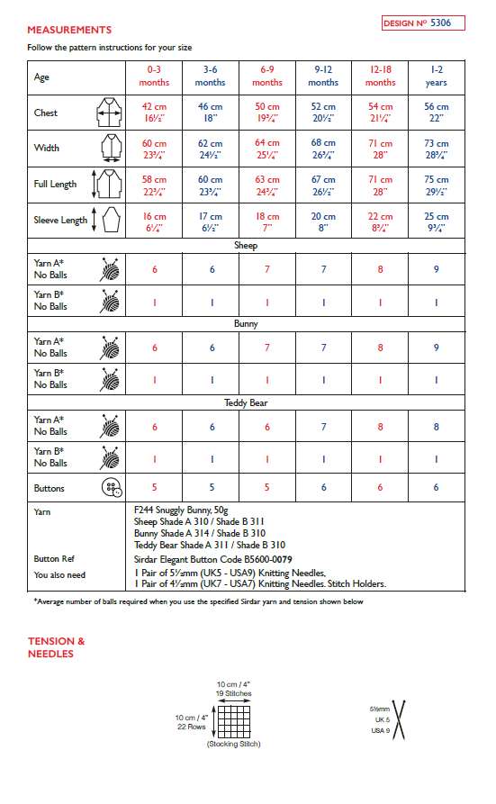 Sirdar 5306 Baby All In One in Sirdar Snuggly Bunny (PDF) Knit in a Box