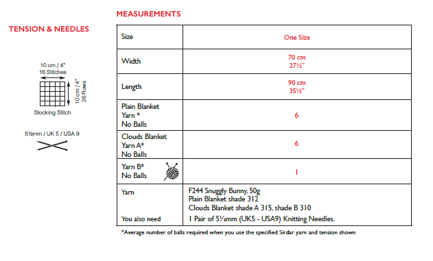 Sirdar 5308 Blankets in Sirdar Snuggly Bunny (PDF) Knit in a Box