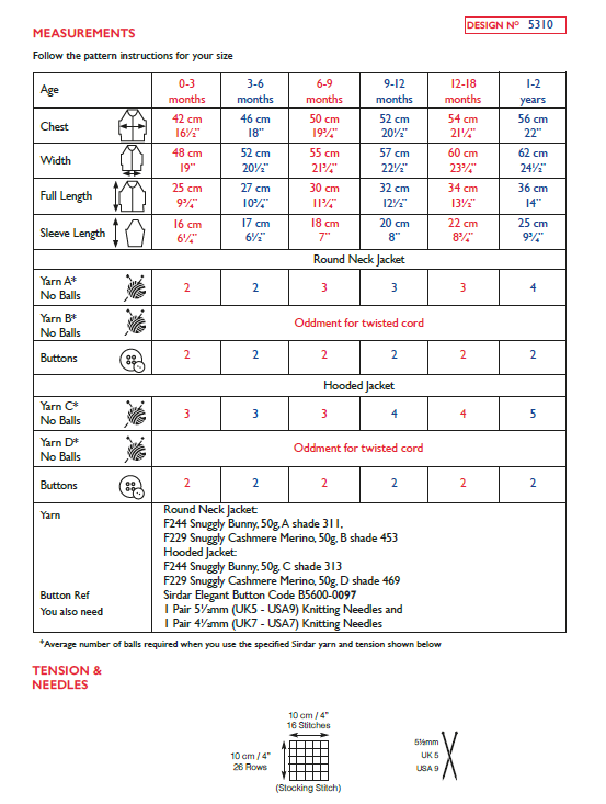 Sirdar 5310 Baby Jacket in Sirdar Snuggly Bunny (PDF) Knit in a Box