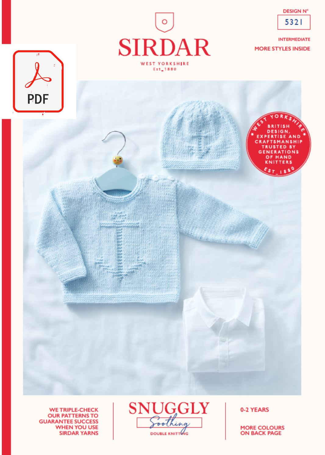 Sirdar 5321 Baby Sweater in Sirdar Snuggly Soothing DK (PDF) Knit in a Box