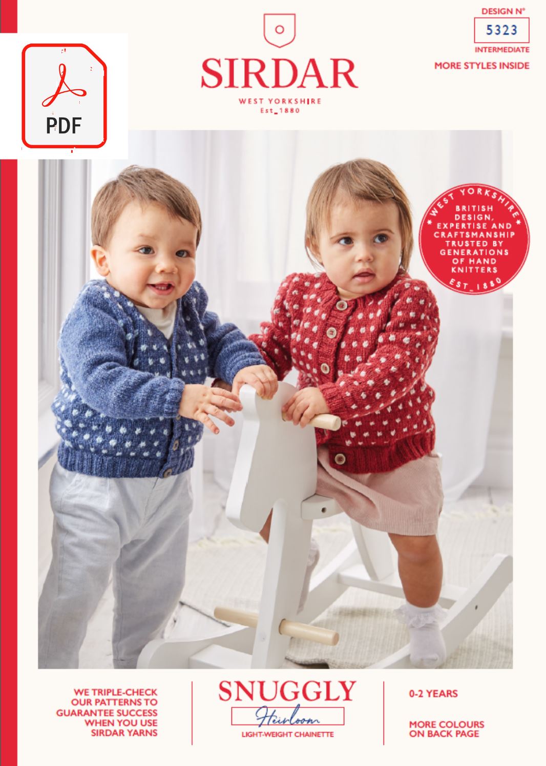 Sirdar 5323 Baby Cardigan in Sirdar Snuggly Heirloom (PDF) Knit in a Box