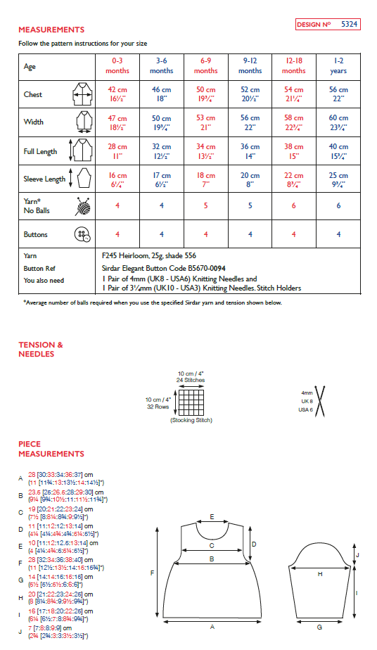 Sirdar 5324 Baby Smocked Sweater in Sirdar Snuggly Heirloom (PDF) Knit in a Box
