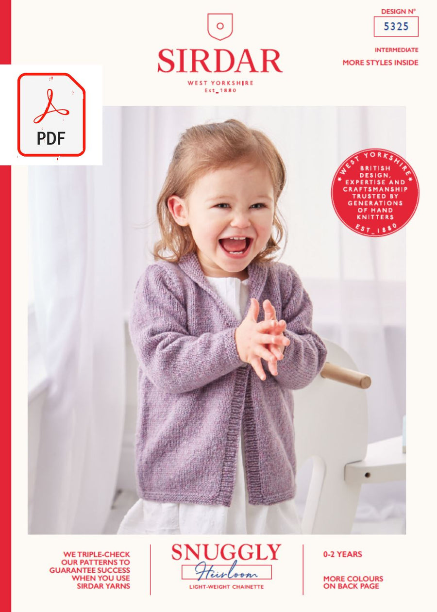 Sirdar 5325 Baby Classic Matinee Jacket in Sirdar Snuggly Heirloom (PDF) Knit in a Box 