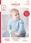 Sirdar 5327 Baby Cable Panel Sweater in Sirdar Snuggly Heirloom (PDF) Knit in a Box