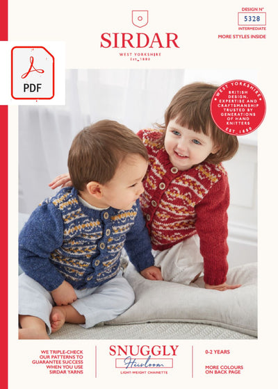 Sirdar 5328 Baby Cardigan in Sirdar Snuggly Heirloom (PDF) Knit in a Box