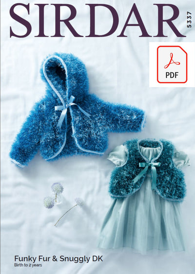 Sirdar 5337 Baby Bolero in Sirdar Funky Fur & Snuggly DK (PDF) Knit in a Box