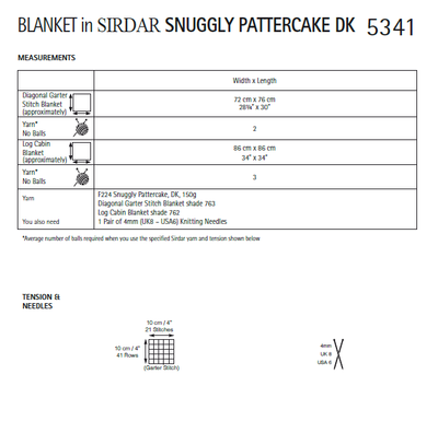 Sirdar 5341 Blanket in Snuggly Pattercake DK (PDF) Knit in a Box