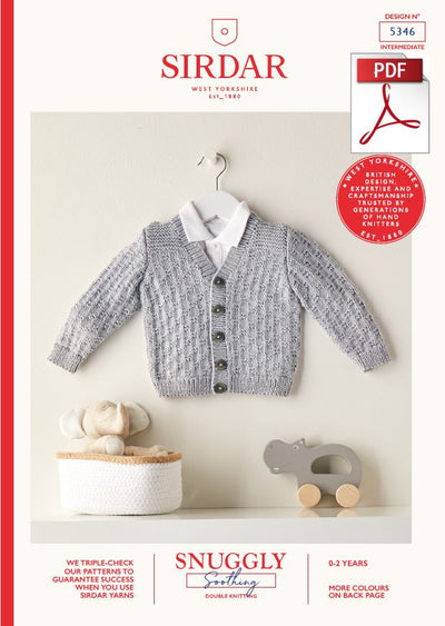 Sirdar 5346 Babie Cardigan in Snuggly Soothing DK Knitting (PDF) Knit in a Box