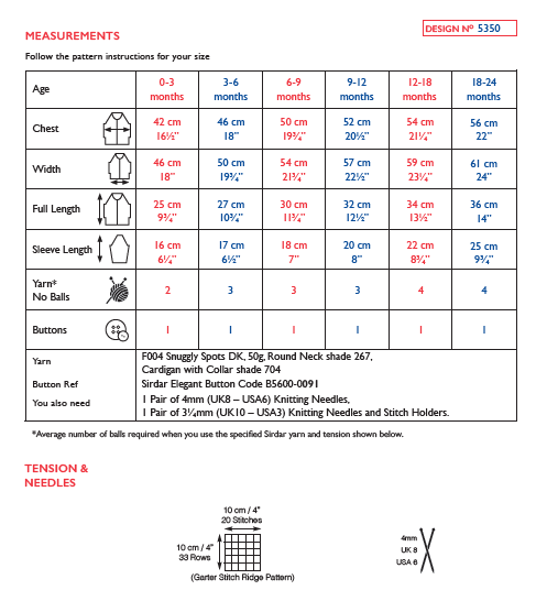 Sirdar 5350 Baby Cardigans in Snuggly Spots DK Knitting (PDF) Knit in a Box