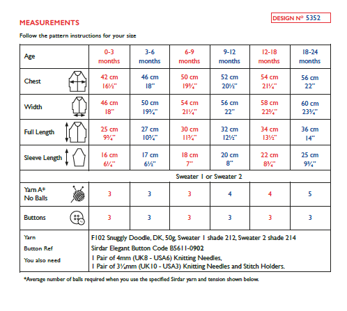 Sirdar 5352 Babie Sweater in Snuggly Doodle DK Knitting (PDF) Knit in a Box