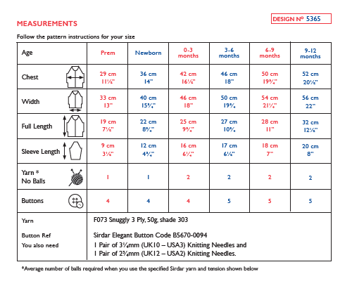 Sirdar 5365 Babie Cardigan in Snuggly 3 Ply Knitting (PDF) Knit in a Box