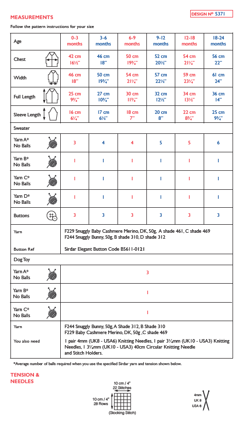 Sirdar 5371 Baby Boy Sweater & Dog Toy in Snuggly Cashmere Merino DK & Snuggly Bunny (PDF) Knit in a Box