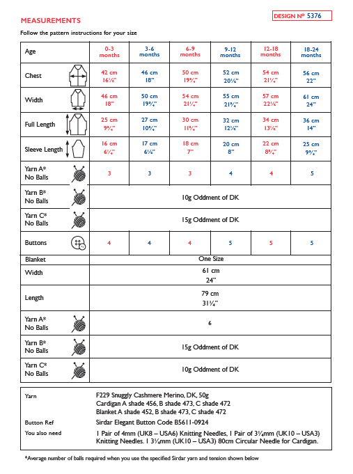 Sirdar 5376 Babie Cardigan in Snuggly Cashmere Merino DK Knitting (PDF) Knit in a Box