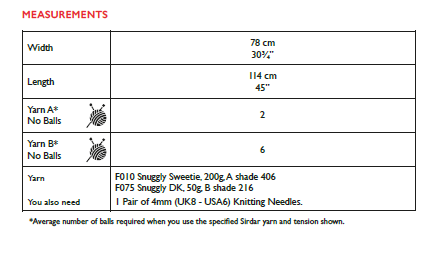 Sirdar 5382 Blanket in Snuggly Sweetie & Snuggly DK Knitting (PDF) Knit in a Box