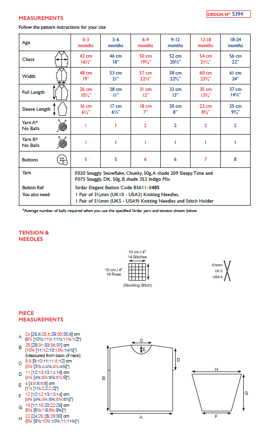Sirdar 5394 Snuggly Snowflake Chunky (PDF) Knit in a Box