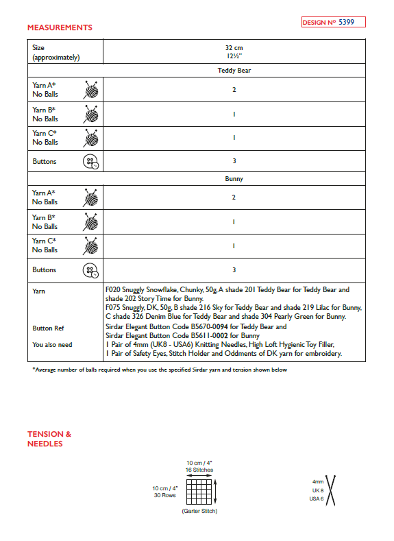 Sirdar 5399 Snuggly Snowflake Chunky & Snuggly DK (PDF) Knit in a Box