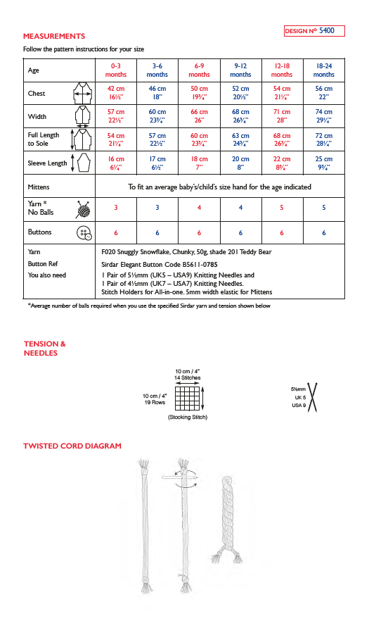 Sirdar 5400 Snuggly Snowflake Chunky (PDF) Knit in a Box