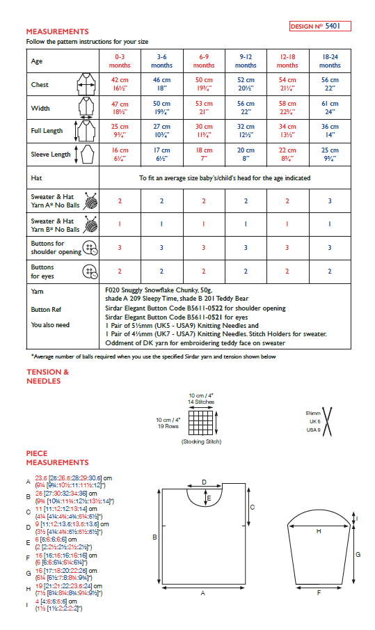 Sirdar 5401 Snuggly Snowflake Chunky (PDF) Knit in a Box