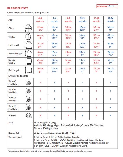 Sirdar 5411 Snuggly DK (PDF) Knit in a Box