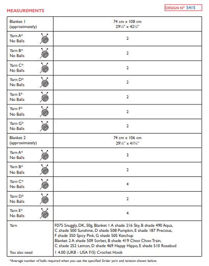 Sirdar 5415 Snuggly DK (PDF) Knit in a Box