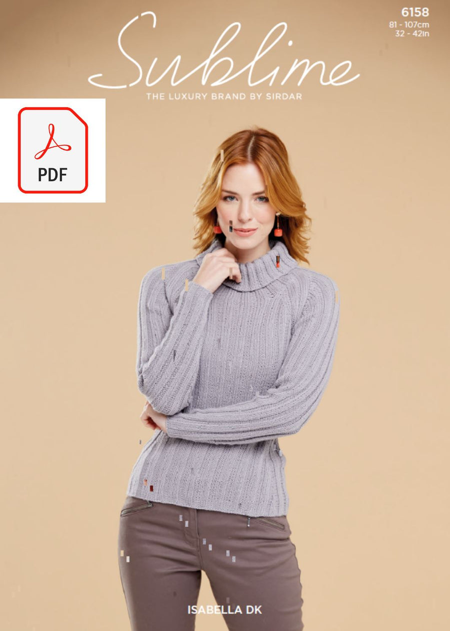 Sirdar 6158 Lady Sweater in Sublime Isabella DK (PDF) Knit in a Box 