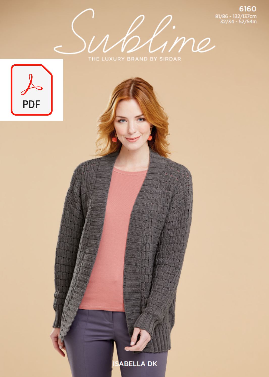Sirdar 6160 Ladies Jacket in Sublime Isabella DK (PDF) Knit in a Box
