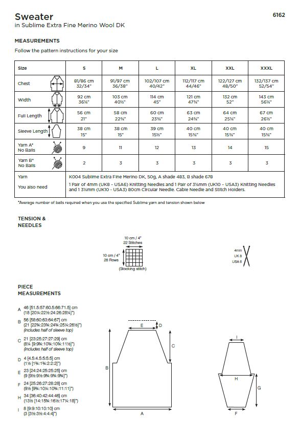 Sirdar 6162 Lady Sweater in Sublime Extra Fine Merino Wool DK (PDF) Knit in a Box