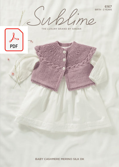 Sirdar 6167 Baby Bolero in Sublime Baby Cashmere Merino Silk DK (PDF) Knit in a Box