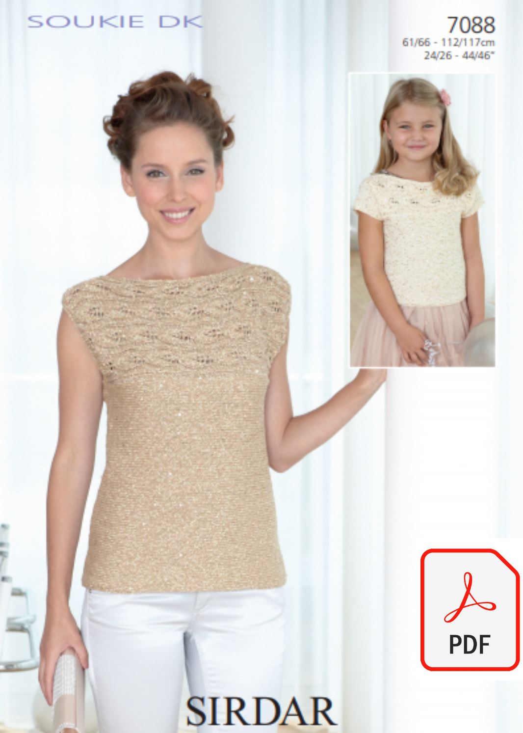Sirdar 7088 Tops in Soukie DK (PDF) Knit in a Box