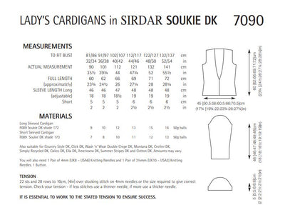 Sirdar 7090 Lady´s Cardigan in Soukie DK (PDF) Knit in a Box