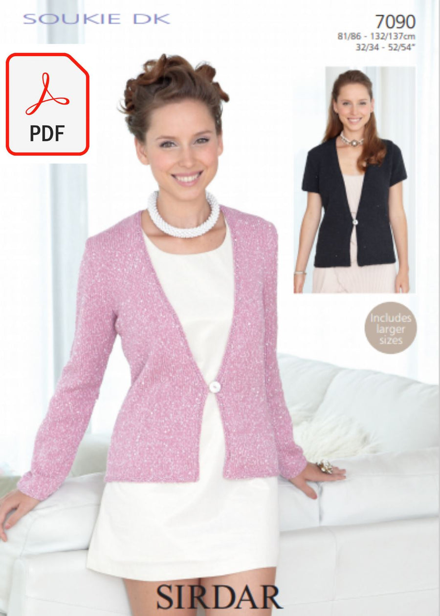 Sirdar 7090 Lady´s Cardigan in Soukie DK (PDF) Knit in a Box 