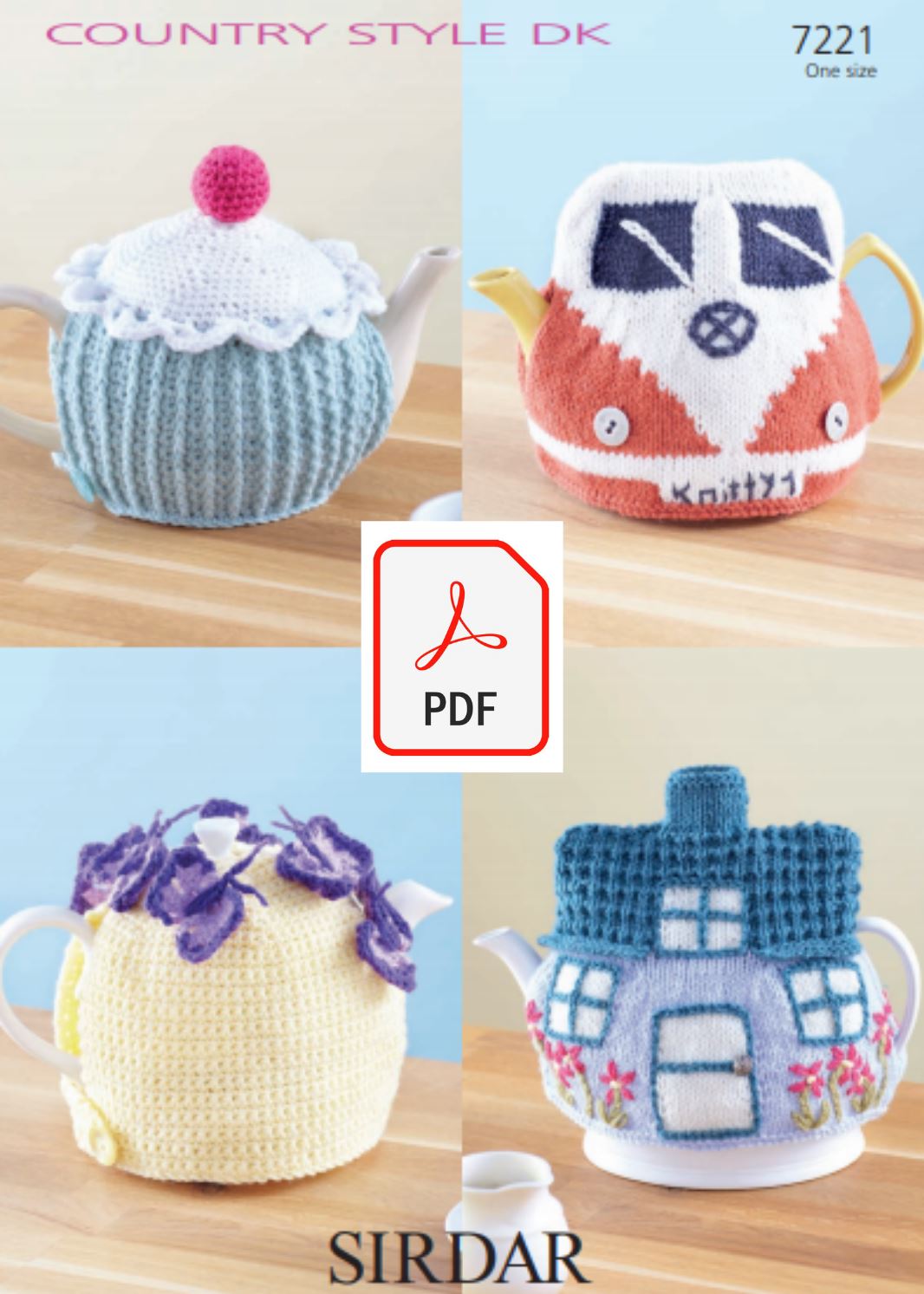 Sirdar 7221 Teacosies in Country Style DK (PDF) Knit in a Box