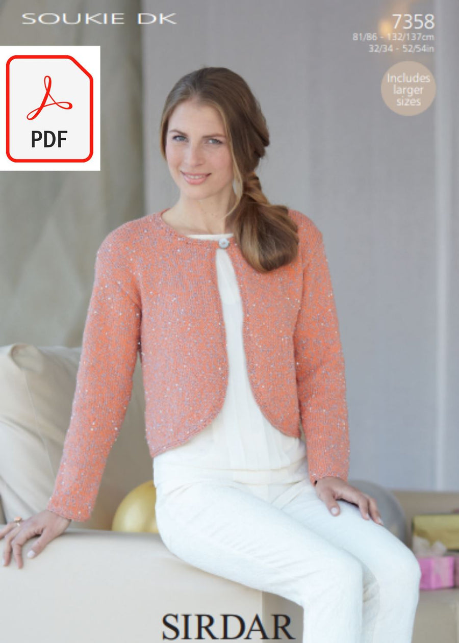 Sirdar 7358 Lady´s Bolero in Soukie DK (PDF) Knit in a Box 