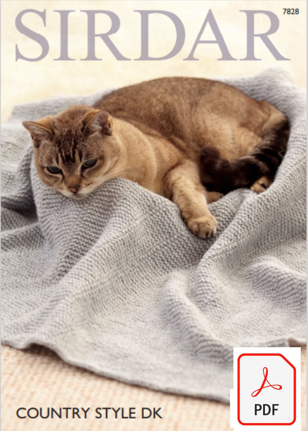 Sirdar 7828 Cat Blankets in Country Style DK (PDF) Knit in a Box