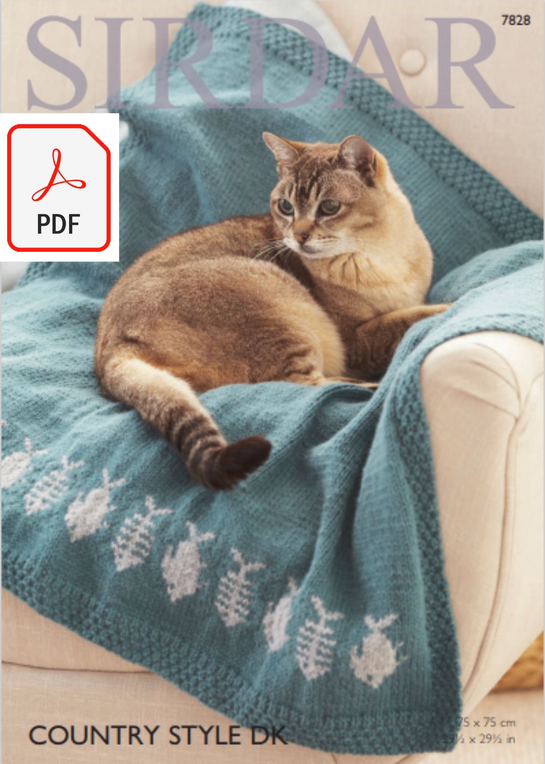 Sirdar 7828 Cat Blankets in Country Style DK (PDF) Knit in a Box