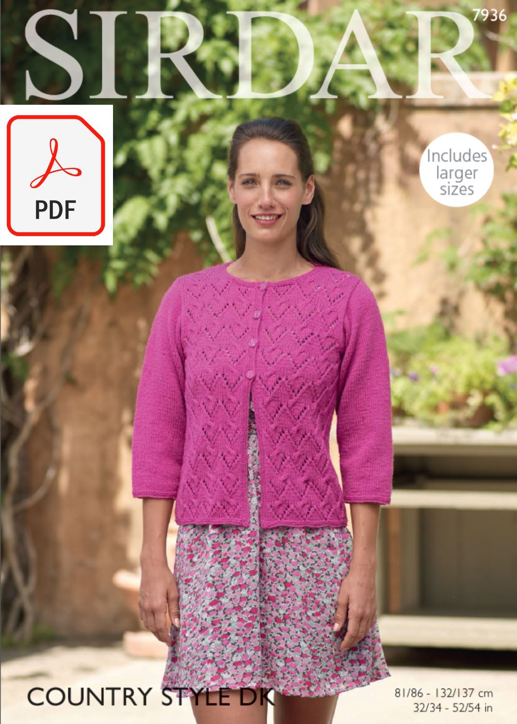 Sirdar 7936 Woman´s Jacket in Country Style DK (PDF) Knit in a Box