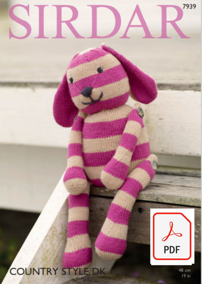 Sirdar 7939 Rabbit Soft Toy in Country Style DK (PDF) Knit in a Box