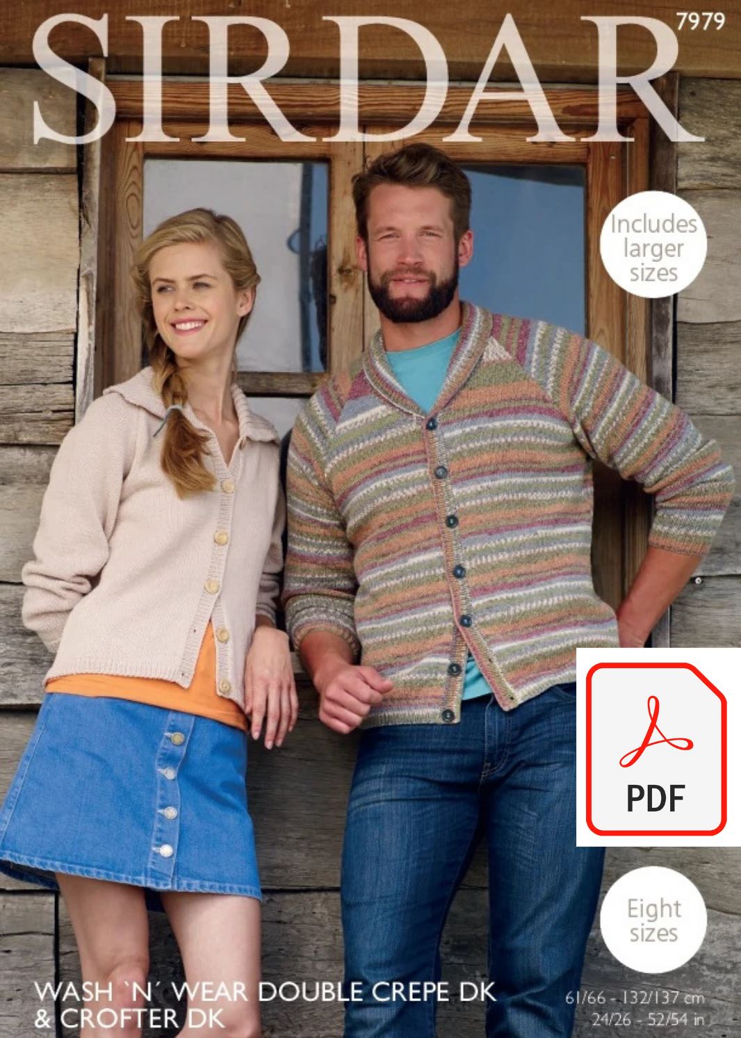 Sirdar 7979 Cardigans in DK Yarns Pattern (PDF) Knit in a Box