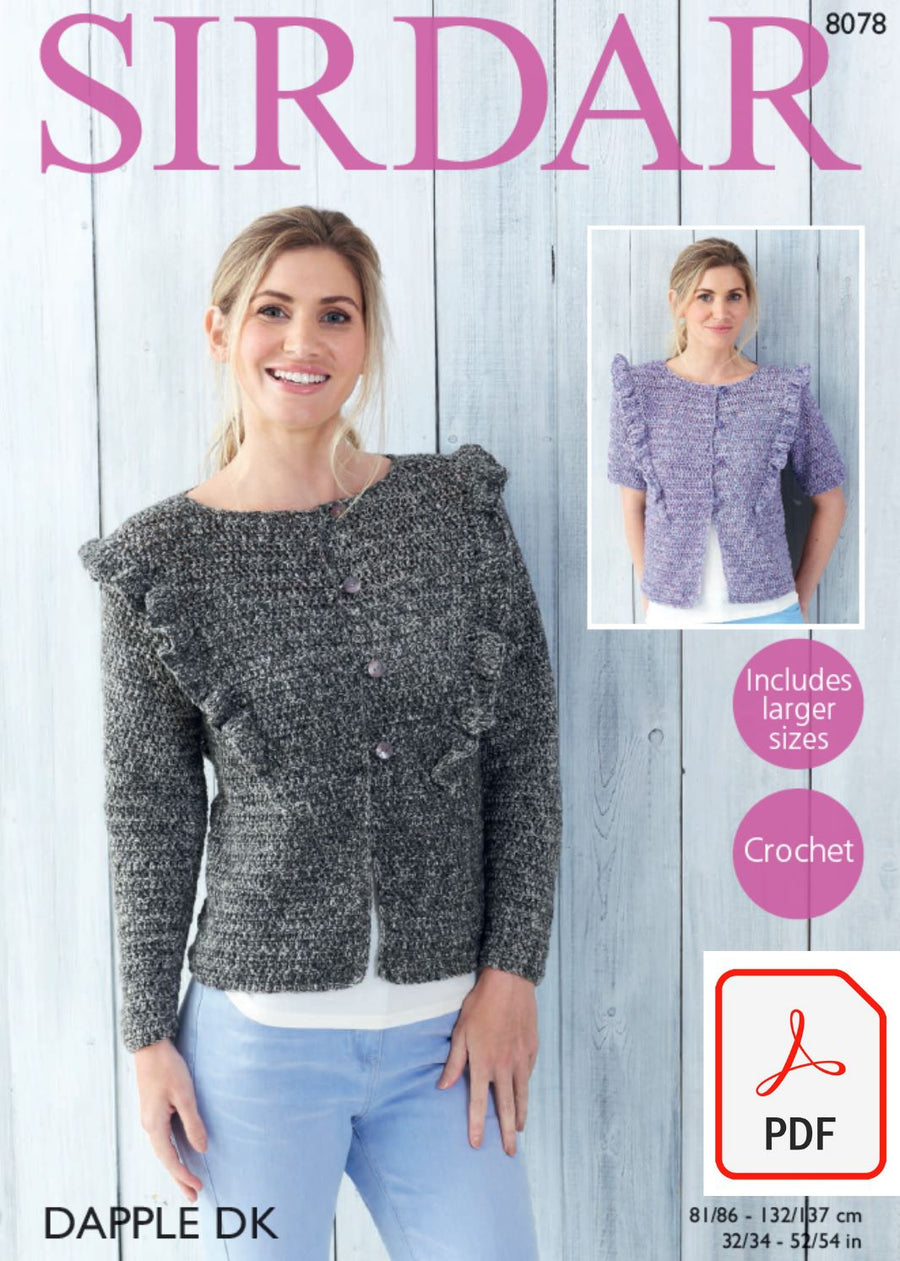 Sirdar 8078 Cardigans in Dapple DK (PDF) Knit in a Box 