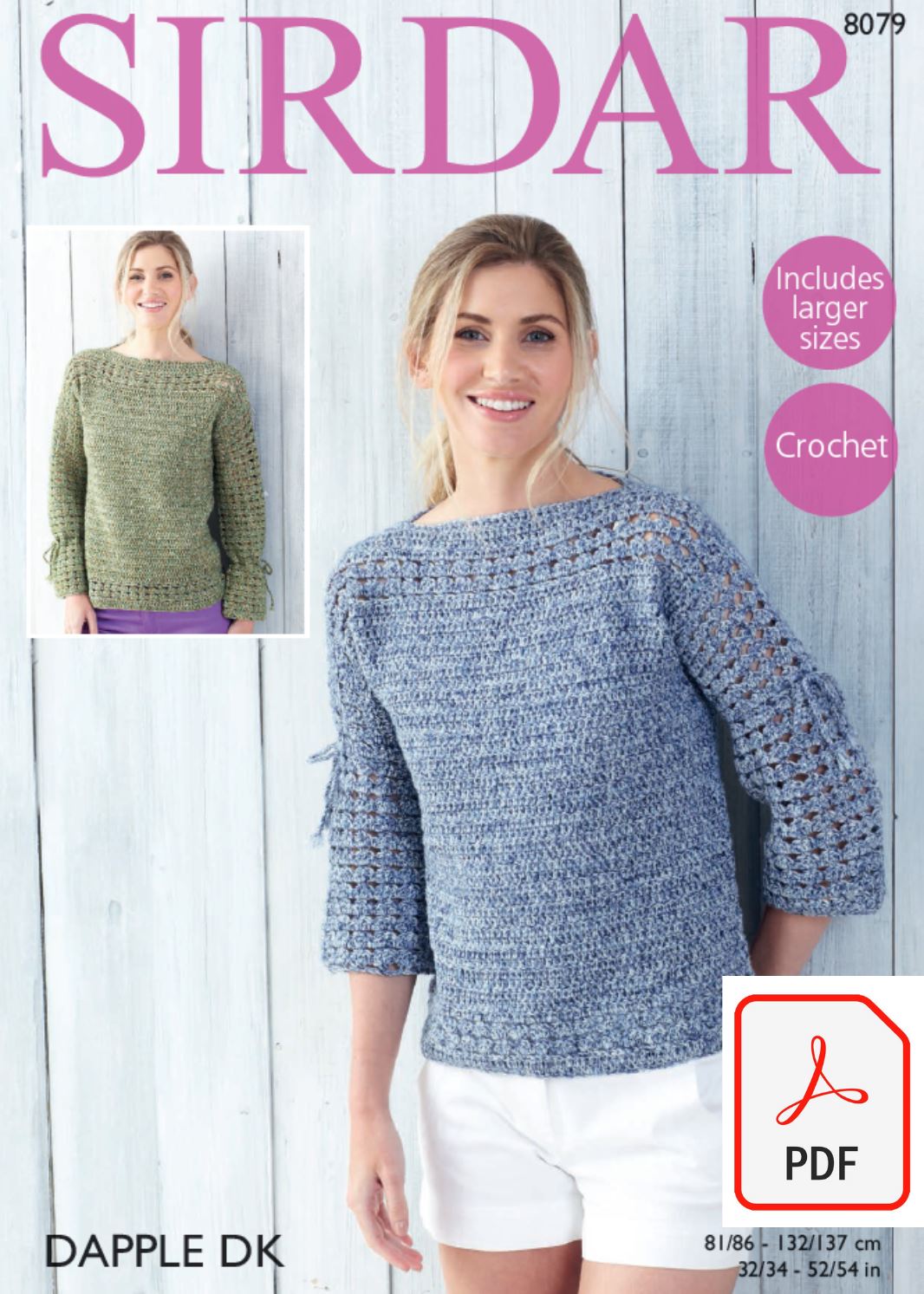 Sirdar 8079 Tops in Dapple DK (PDF) Knit in a Box