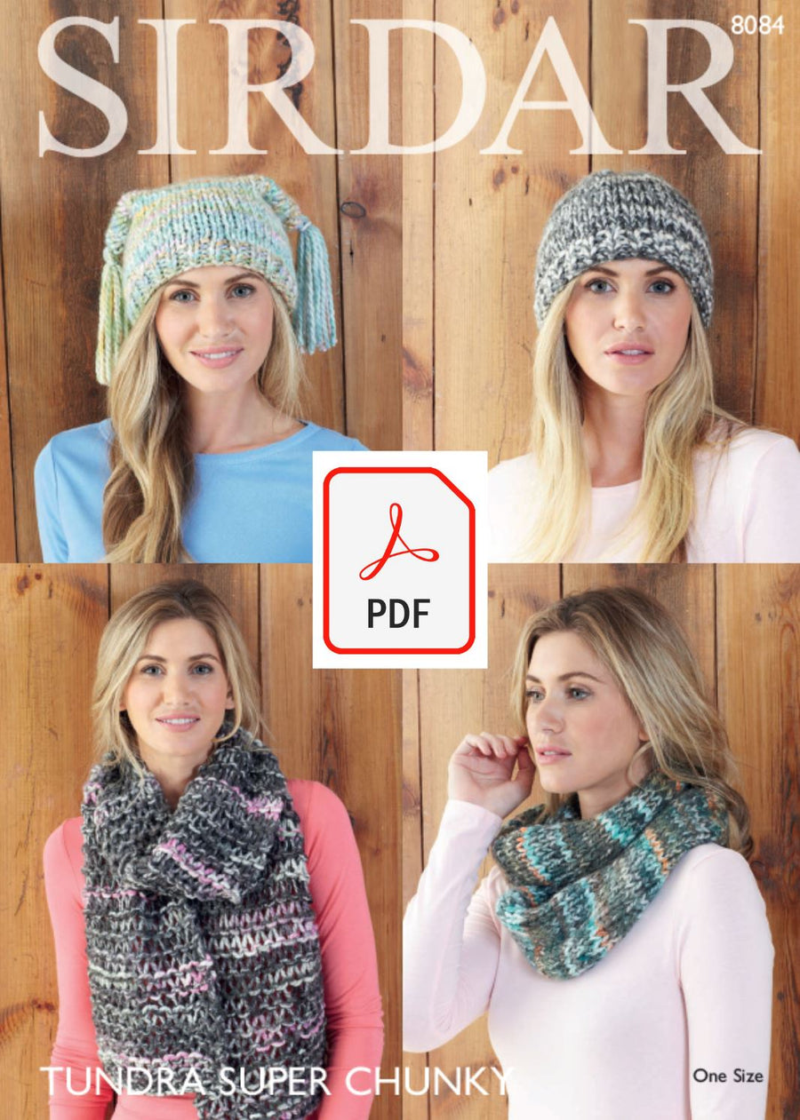 Sirdar 8084 Accessories in Tundra Super Chunky (PDF) Knit in a Box 