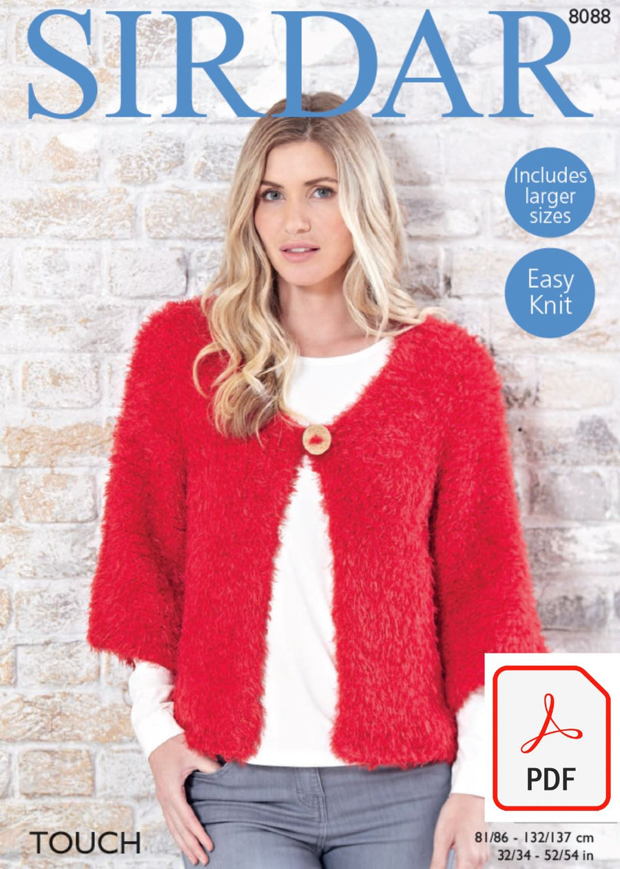 Sirdar 8088 Woman´s Kimono in Touch (PDF) Knit in a Box 