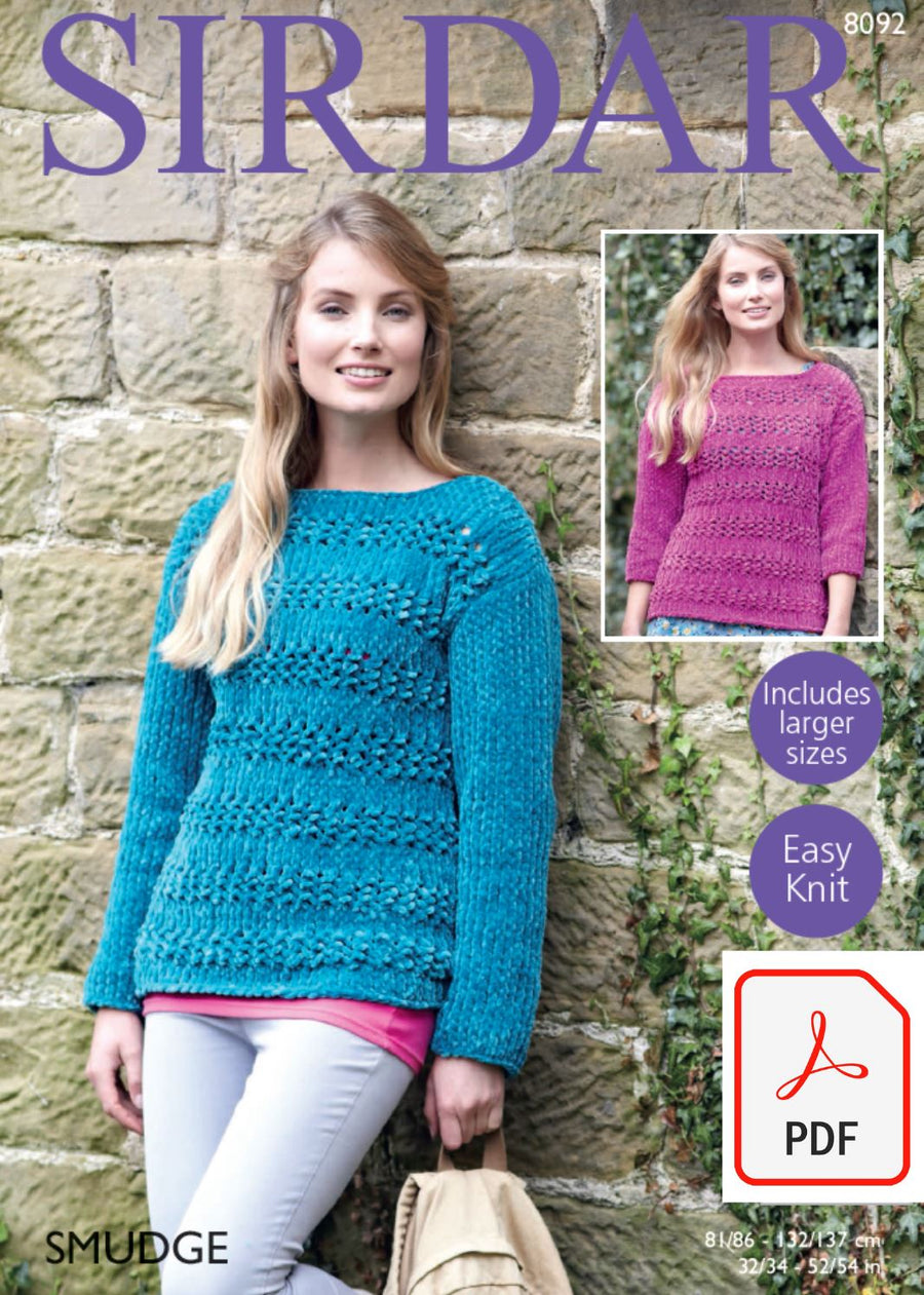 Sirdar 8092 Sweaters in Smudge (PDF) Knit in a Box 